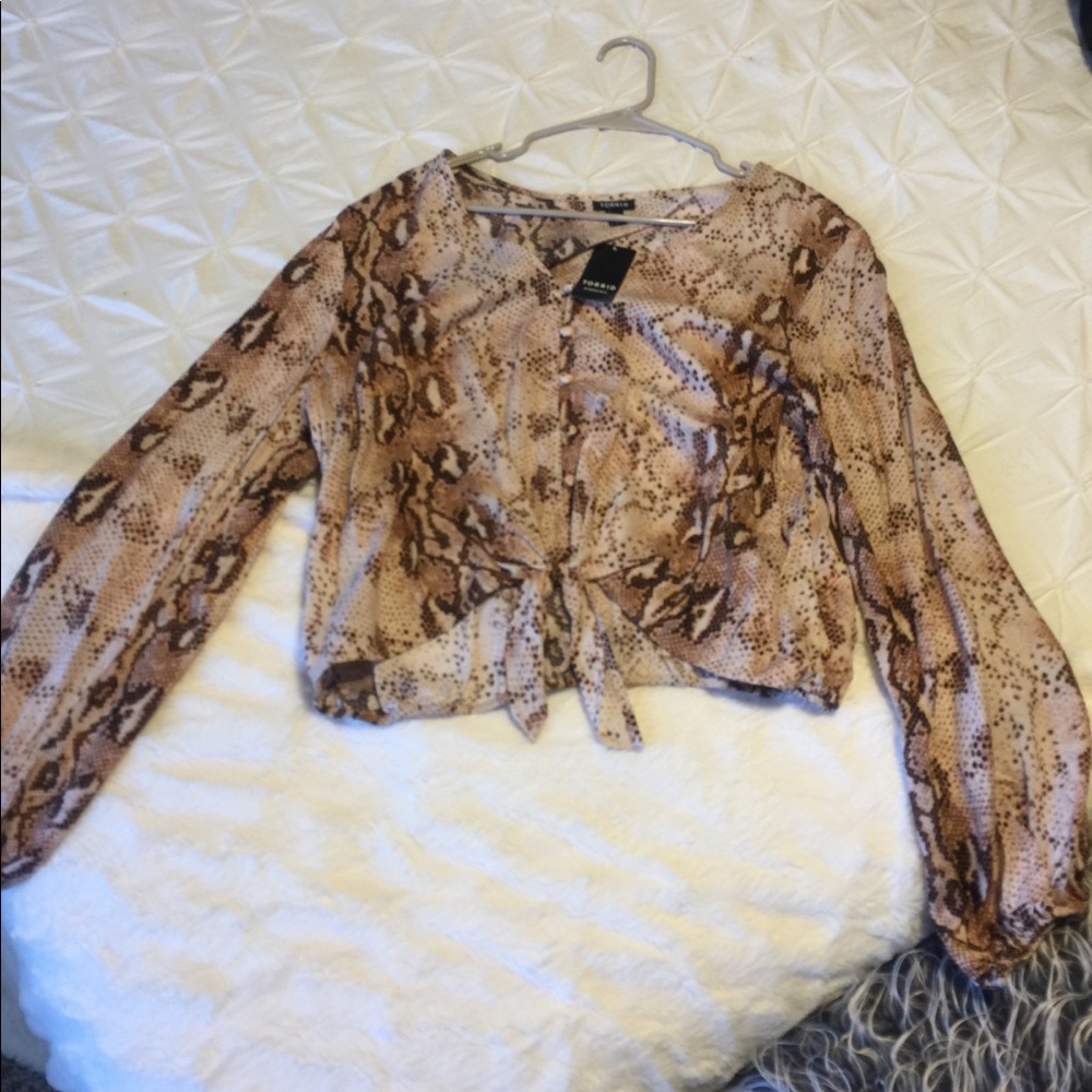 Snakeskin Crop Top Longsleeve